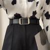 Durable Simple Design Vintage Black Pu Jeans Belt Perfect For Men And Women