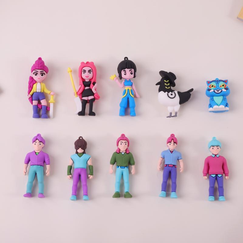 1 Pièce Décoration de Sac à Dos Widget Accessoires Jouets Kpop Devil Hunter Périphérique Widget Rumi Mira Zoe Porte-clés en PVC