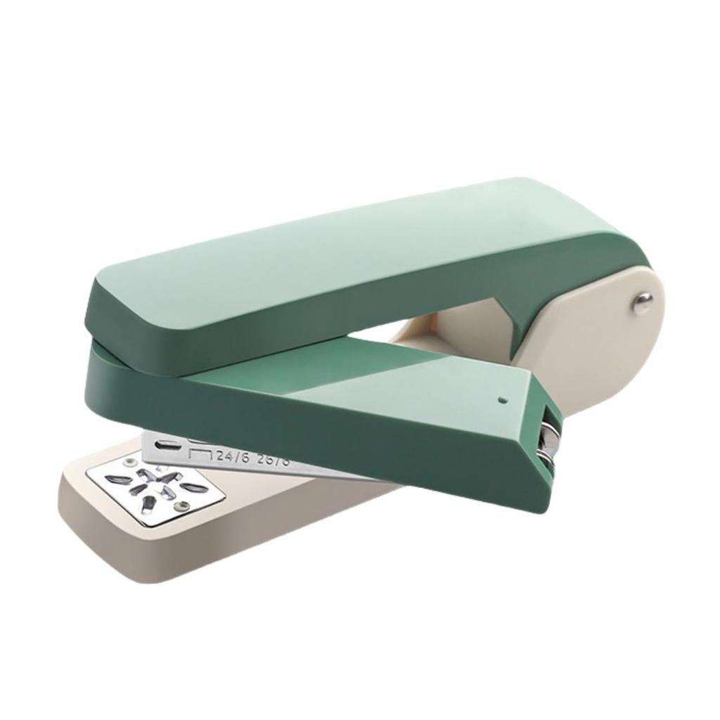 1pc Multi-functional 360-degree Rotating Labor-saving Stapler White Business Office Supplies - Can Bind 25 Sheets Of Paper At A Time