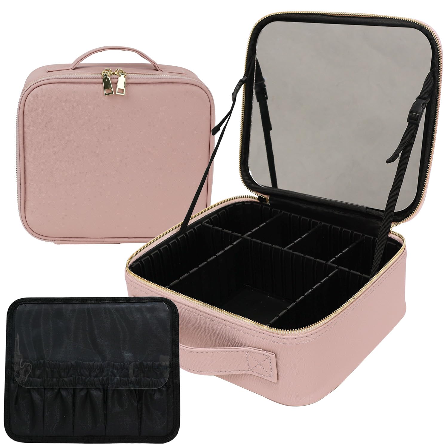 

Косметичка с оригинальной большой портативной косметичкой с профессиональной регулируемой компактной косметикой для рук, открытая, вмещает косметику для путешествий, стандартная