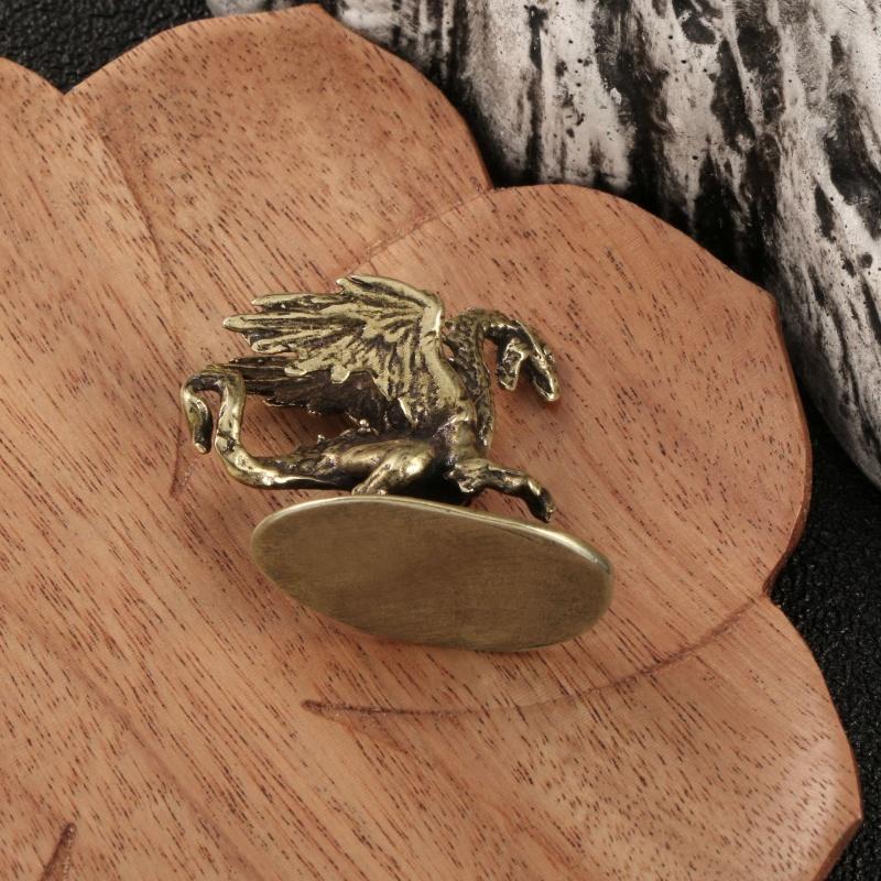 Pterosaur Brass Ornament Mighty Demon Dragon Little Flying Dragon Making Old Bronze Micro Carving Tea Pet Desktop Small Ornament