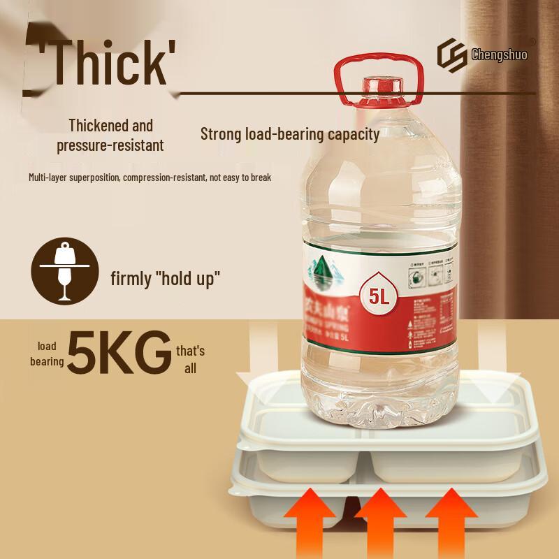 Biodegradable 4-Compartment Corn Starch Takeout Containers