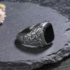 Silberschmuck Ring Natur 10*12mm Großer Schwarzer Achat Stein Vintage Ring Für Frauen Party Geschenke