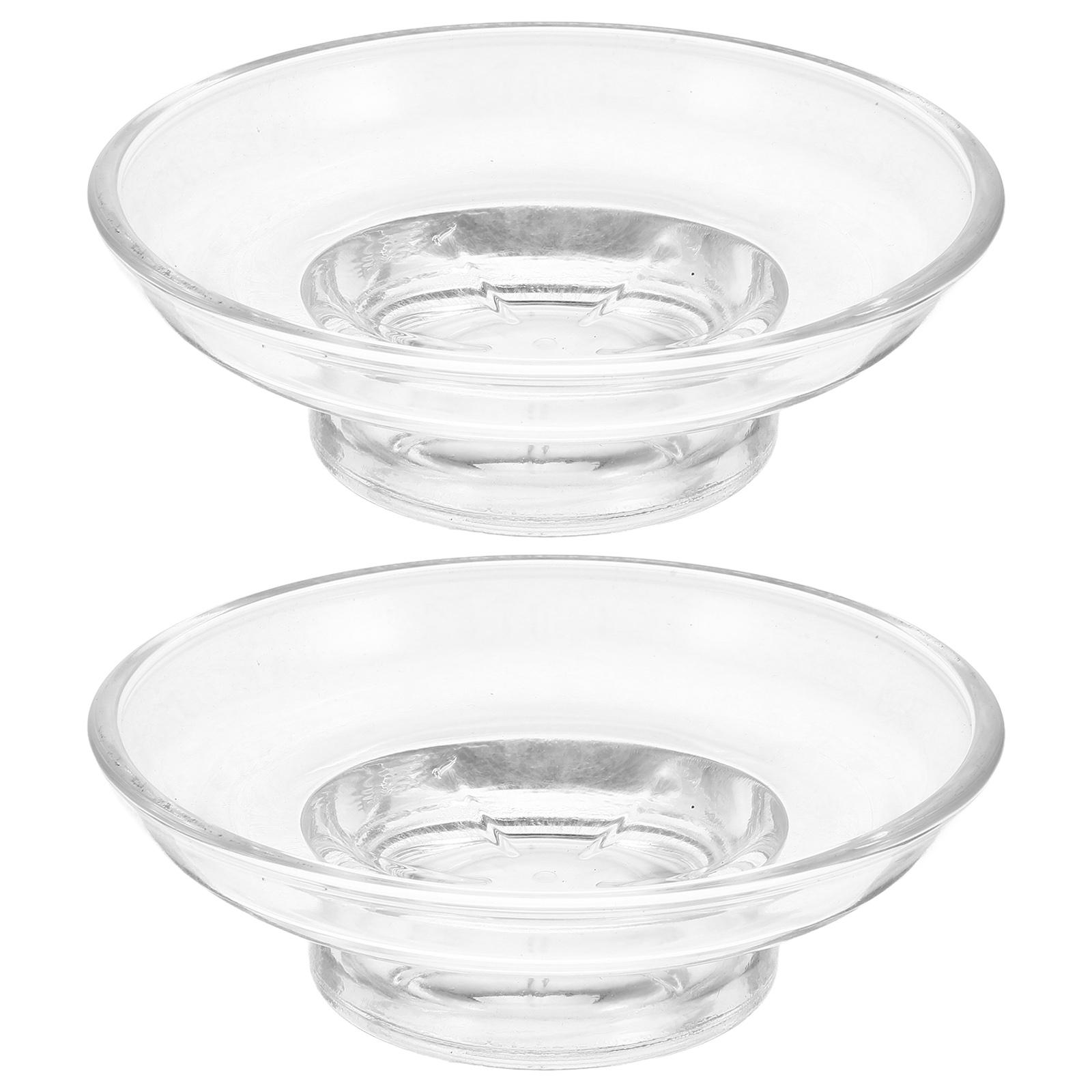 Frosted Glass Soap Dish Round clear Bathroom Replacement Soap Holder Bathroom Vanities Soaps holder multiuse Kitchen Sinks rack
