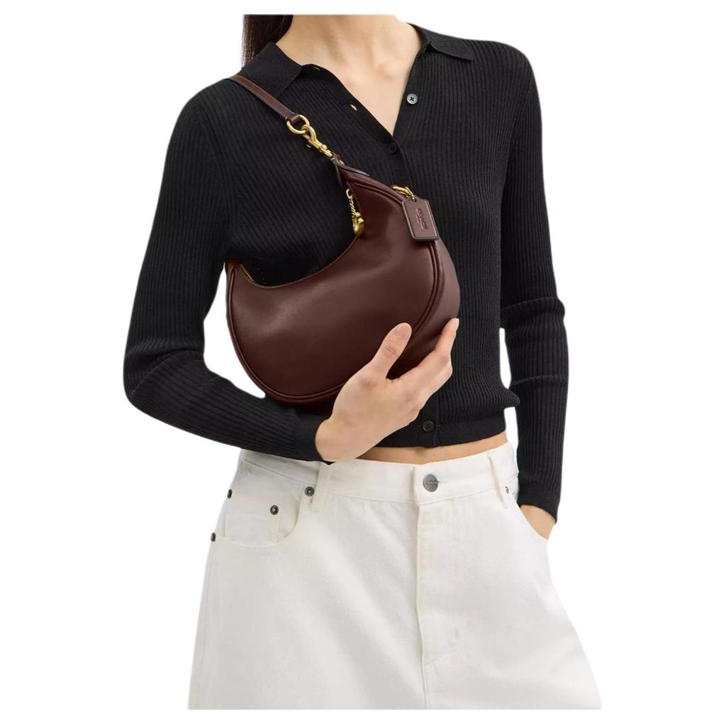 Coach Jonie 22 Leather Shoulder Crossbody Bag Women Bags Brown Gold CBG16-B4MPL