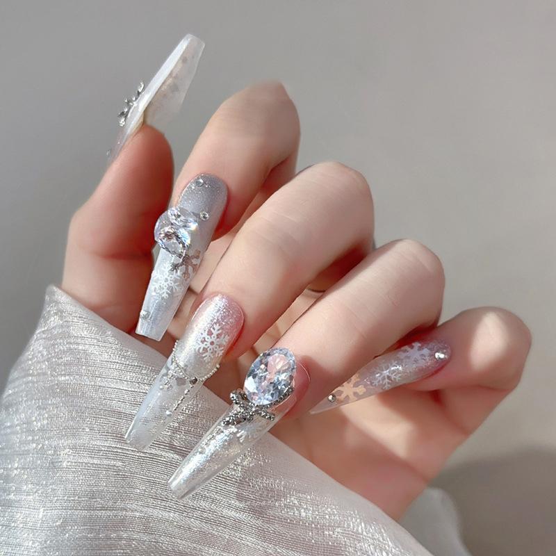 5Pcs Sparkling Transparent Zircon Nail Art Shiny Clear Pointed Bottom  3D Diy Manicure Decoration Accessorie