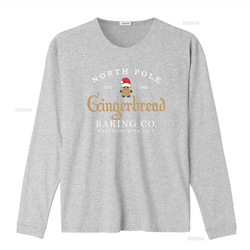 North Pole Gingerbread Baking Co T Shirt Retro Christmas Cookie Handmade Clothing  vintage Washed Comfortable Versatile homme