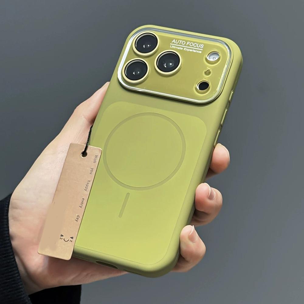 Original Liquid Soft Silicone Matte For Magsafe Magnetic Charge Case For iPhone Air 17 16 15 Pro Max Crystal Lens Protect Cover