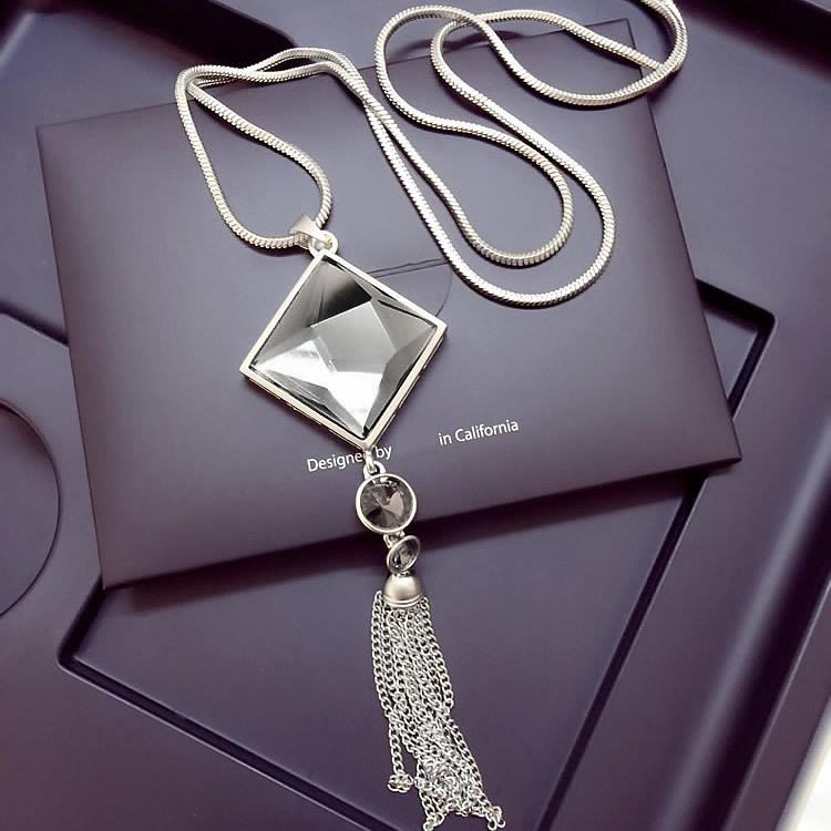 Korean Elegant Tassel Sweater Chain Necklace for Women
