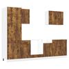7 Piece Kitchen Cabinet Set Lucca Smoked Oak Wood Based Material