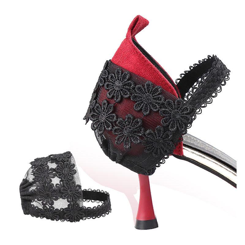 Lace Shoe Cover Invisible Anti Heel Strap for High Heels Secure Fit Comfortable No Slip Design