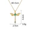Women's Butterfly Necklace with Colored Zircon: Elegant Titanium Steel Clavicle Chain, Non-Fading, European & American Style