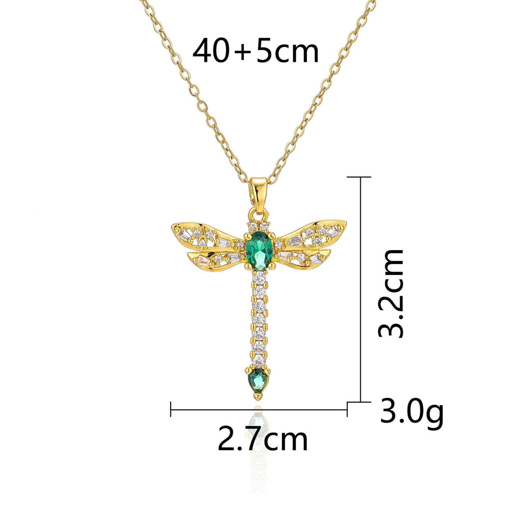 Women's Butterfly Necklace with Colored Zircon: Elegant Titanium Steel Clavicle Chain, Non-Fading, European & American Style