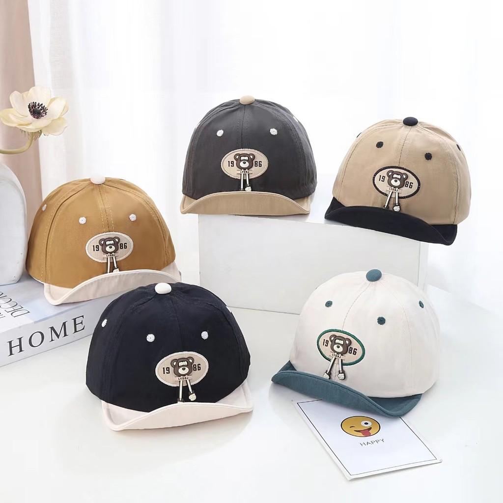 Cute Bear Kids Baseball Cap With Sunshade For Spring Autumn Playtime