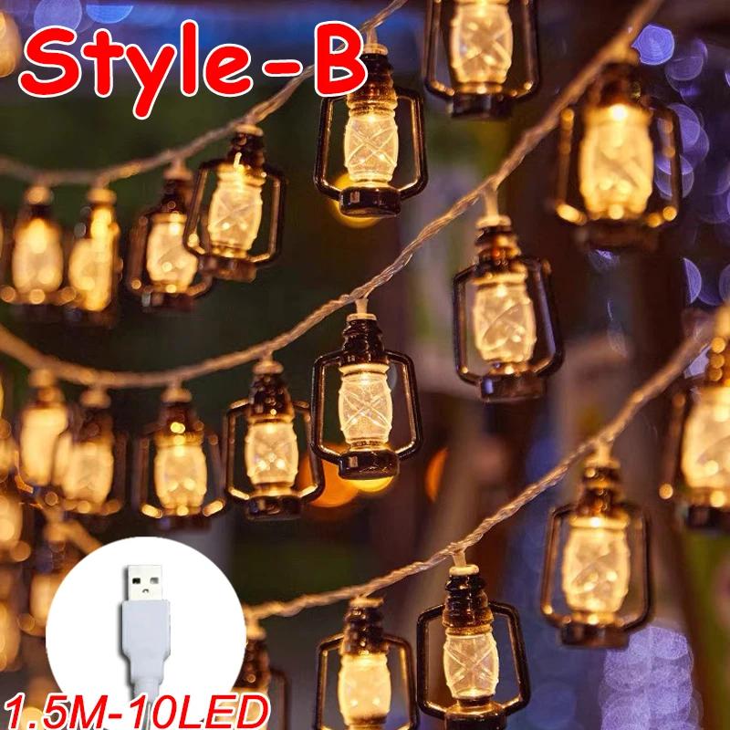 

10 светодиодных лампочек Moon Star Castle, светодиодная гирлянда Eid Mubarak, украшение для дома на праздник Рамадан Карим, Eid Al Adha, EID, подарок на фонарь 10PCS