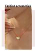 French Retro Geometric White Mother-of-Pearl Pendant Clavicle Chain Earrings In Titanium Steel and 18K Gold for Women
