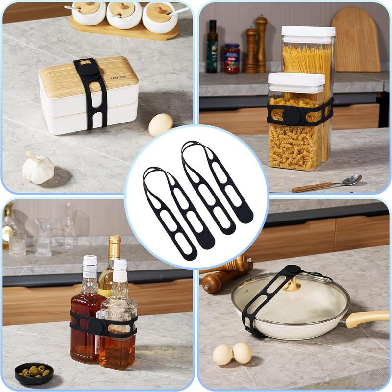 3Pcs Silicone Pot Lid Elastic Band Reusable Lunch Box Strap Holder Suitable Universal Clay Pots Curtains Bowls Latch Strap Ties