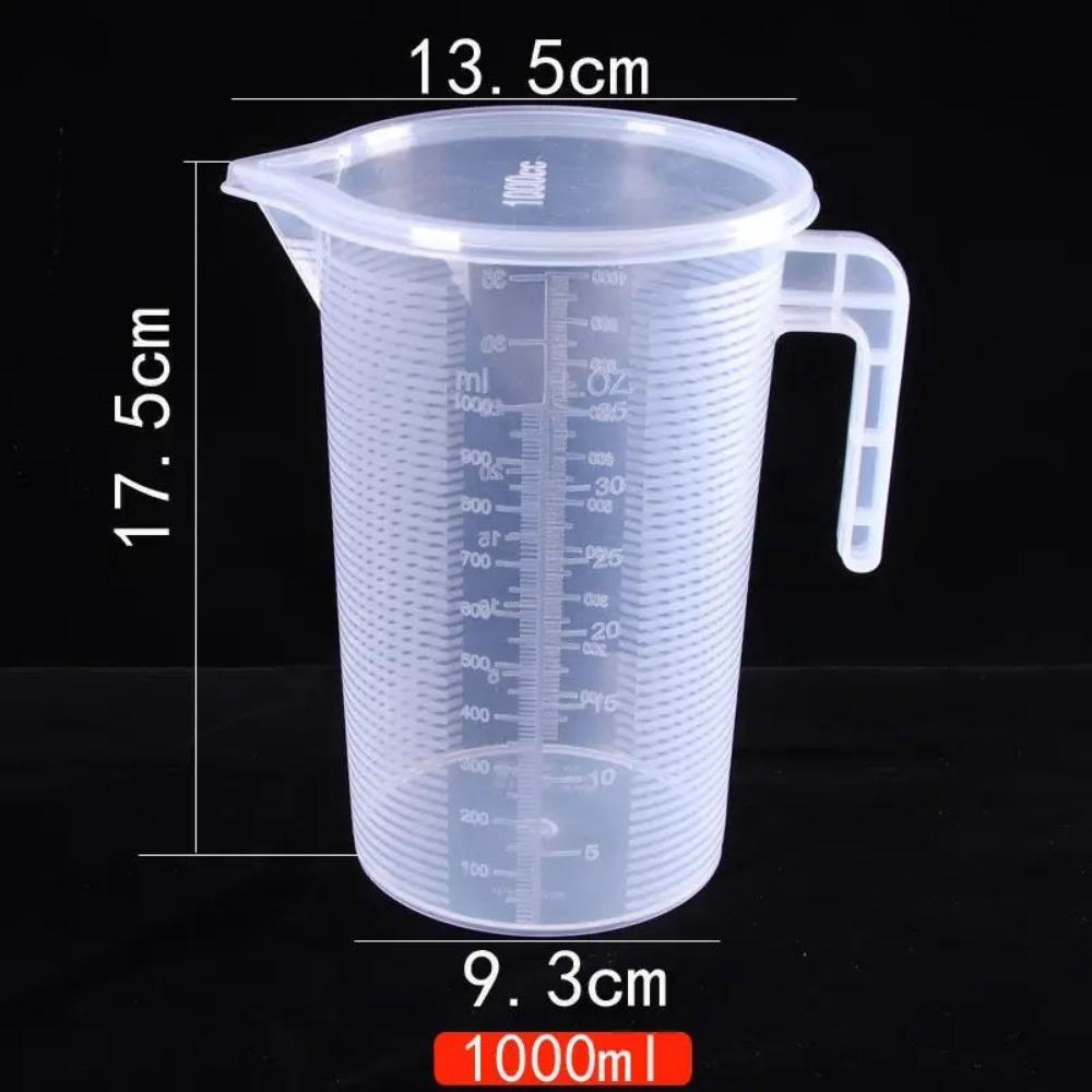 Clear Graduated Measuring Cup Plastic Scale Laboratory Beaker with Lid Large Capacity Transparent Mixing Cup Kitchen Baking
