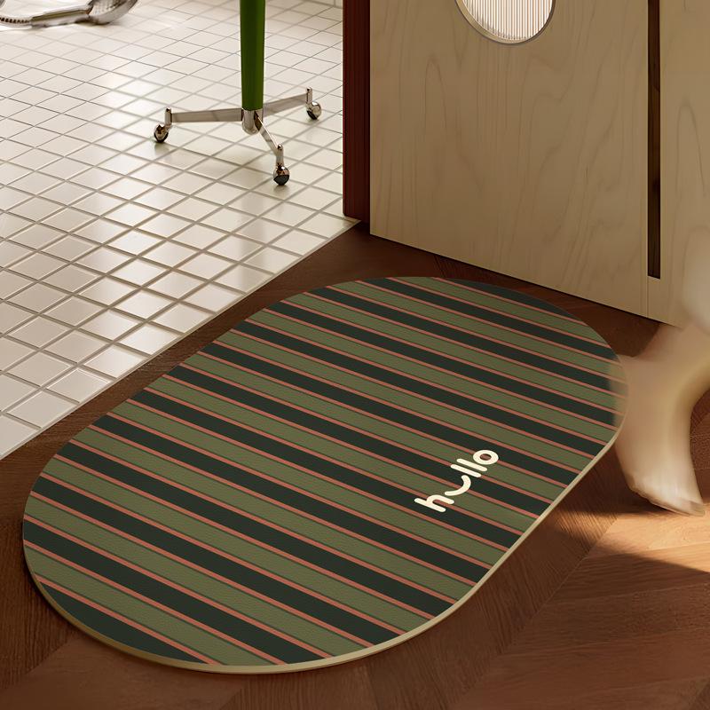 Light Luxury Bathroom Floor Mat Water-Absorbing Quick-Drying Diatom Mud Floor Mat Household Bathroom Door Anti-Skid Mat Diatom Mud 40*60cm
