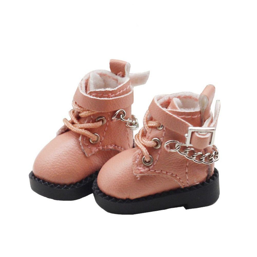 1 Pair Mini OB11 Doll Shoes Chain Boots 1/12 Bjd Doll Shoes Cute Bjd Doll Chain Shoes  Kids Gifts