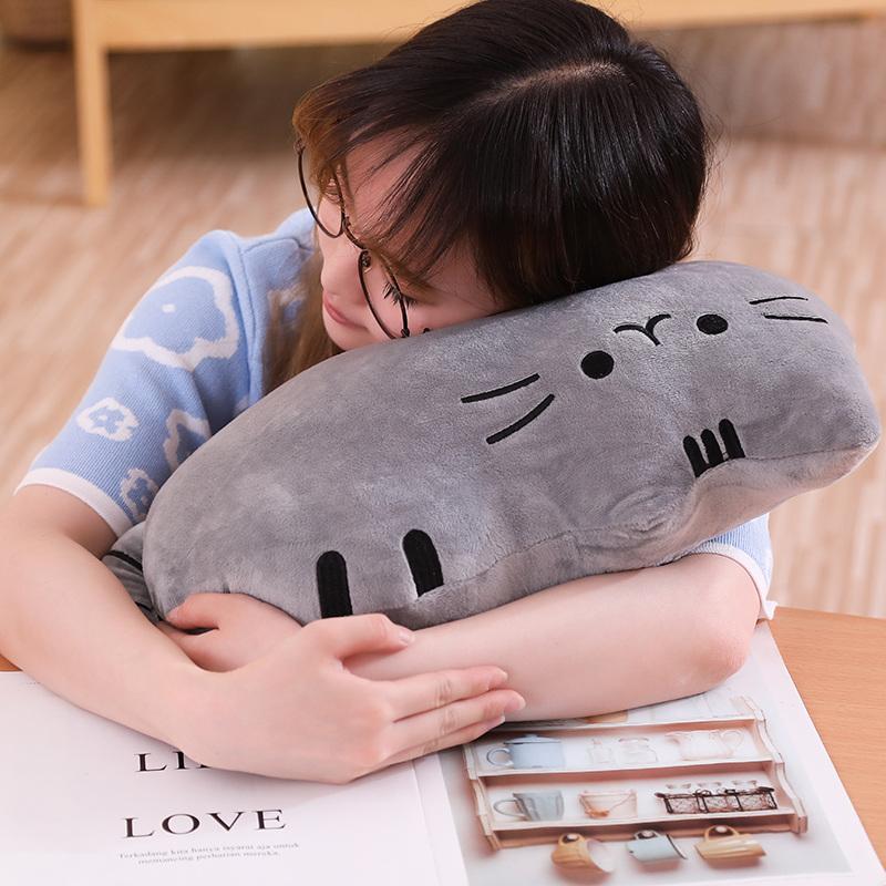 Kawaii Cat Plush Pillow Kitten Cushion Soft Colorful Stuffed Toys Gray Pink White Plush Doll Houseware Gifts for Girlfriend