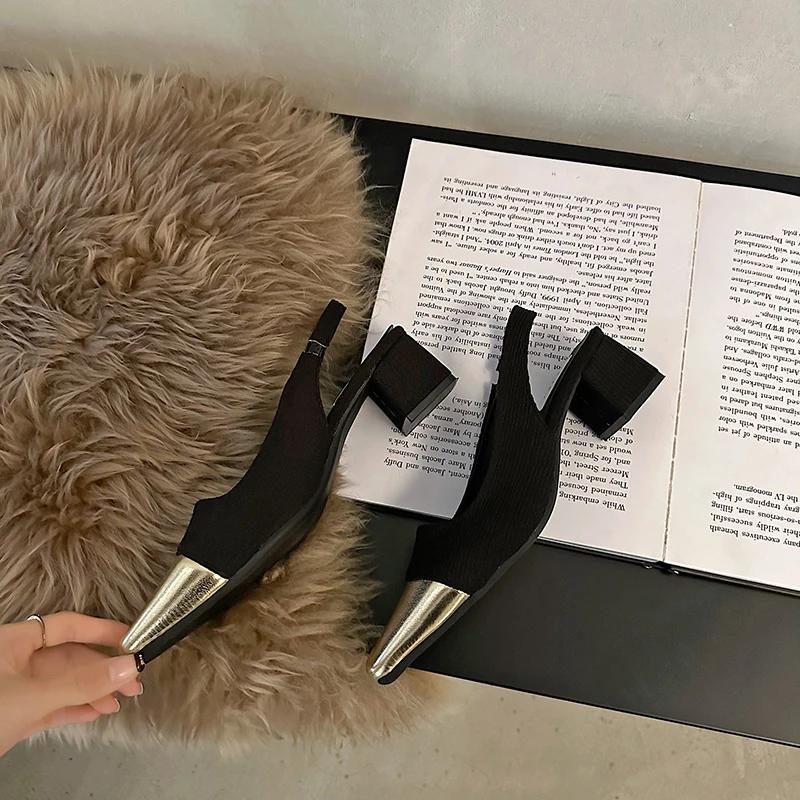 

Женская обувь высокого качества, базовые женские туфли на высоком каблуке, модная женская обувь с острым носком для вечеринок и квадратным каблуком, Zapatos 40