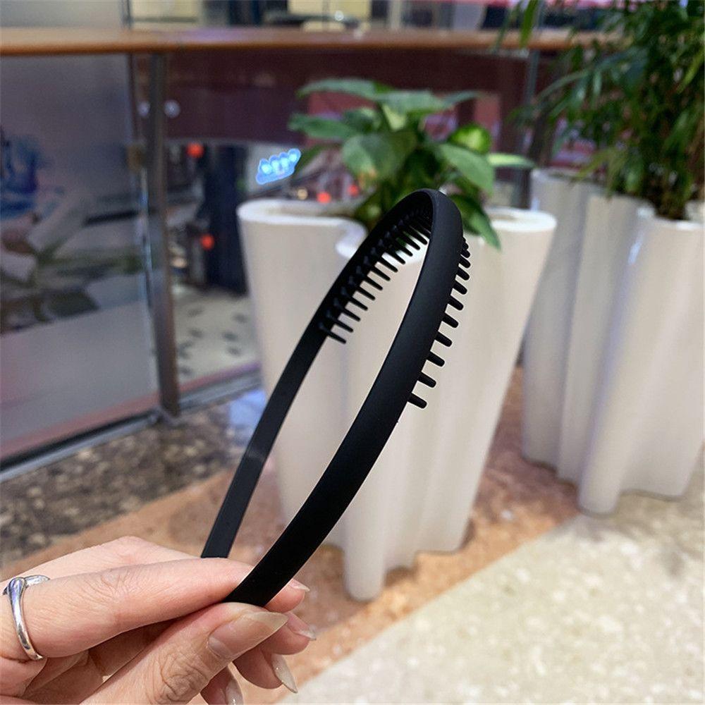Hair Accessories Solid Color Matte Headband Non-slip Toothed Hair Band