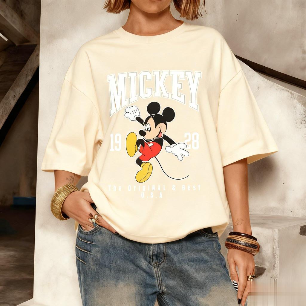 Disney Mickey 1928 Graphic Tshirt Women Men Short Sleeve Tee Oversized Vintage Loose Casual Streetwear Summer Tredny Y2k Tops