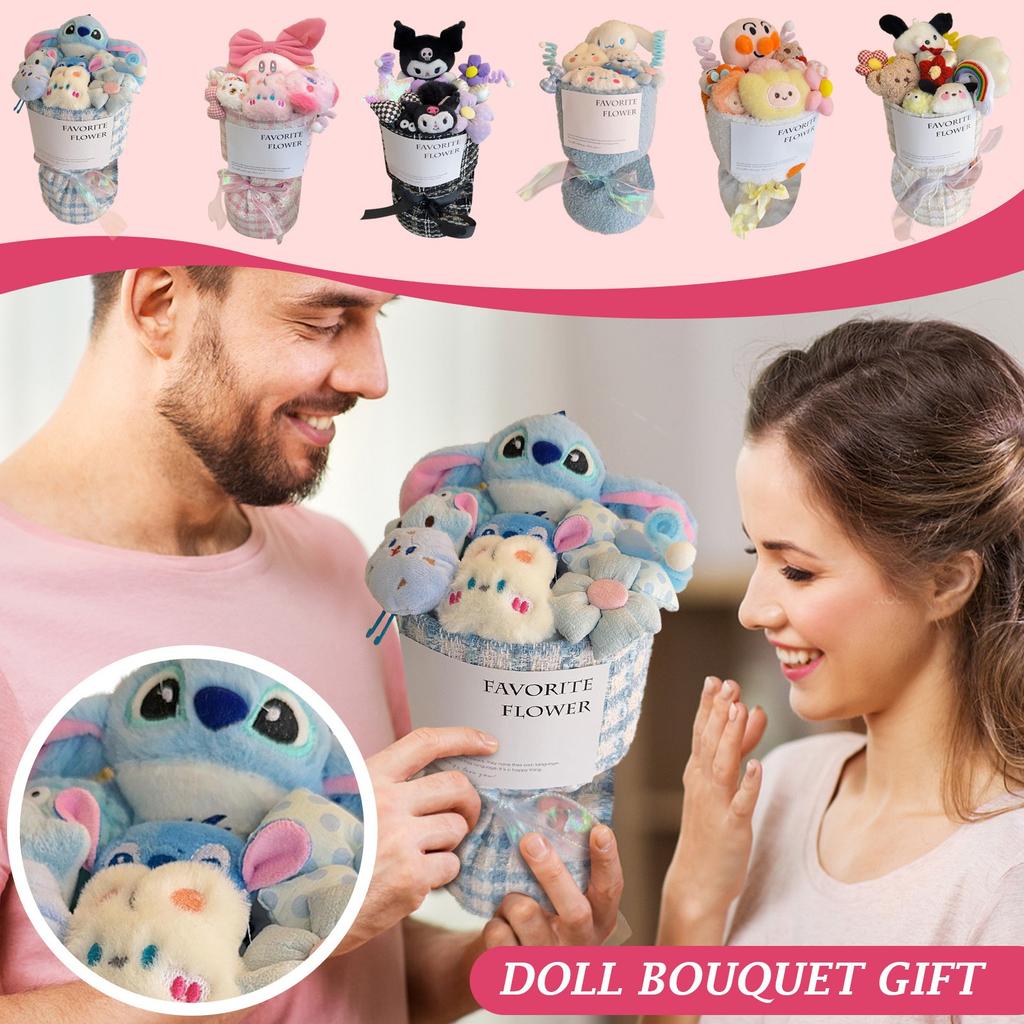 Creative Plush Cartoon Doll Bouquet Finished Birthday Gift For Girlfriend Valentine's Day Gift