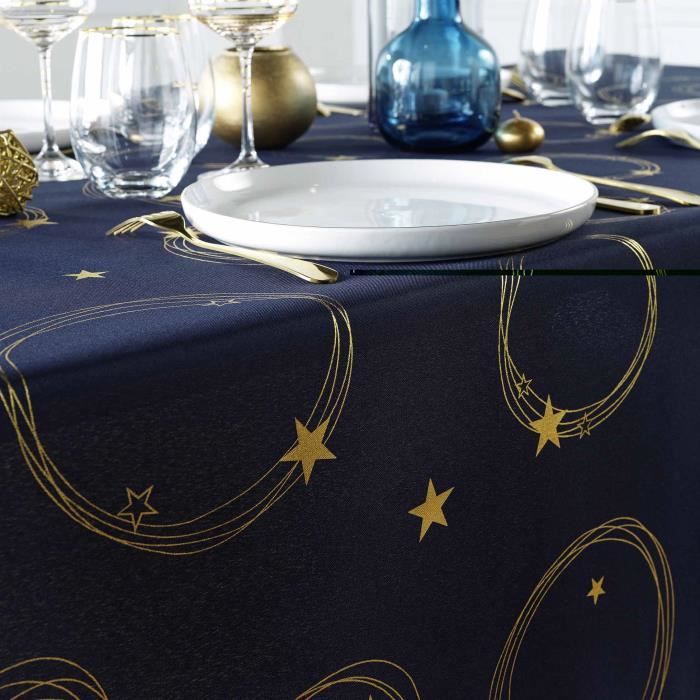 Nappe - Fete Etoilee - 150 X 300 Cm - Polyester - Infroissable - Antitache