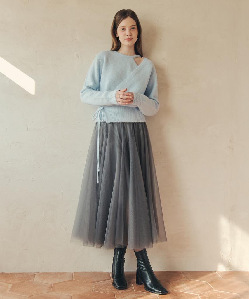ZEROSTREET [5 Colors] Long Flare Tulle Skirt