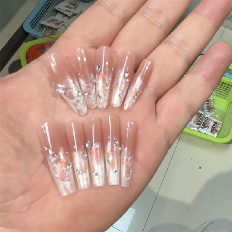 Handcrafted Zirconia Acetic Acid Nail Art Pieces S