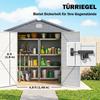 7.9ft X 6.2ft Aluminium Frame and Plastic Wall Shed, with Foundation - Grey
