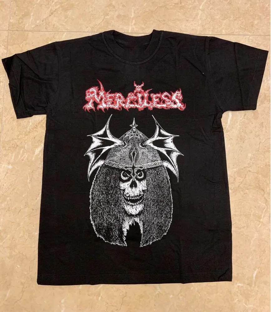 Unisex Short Sleeve Crew Neck Cotton T Shirt Rare Collection Merciless Band XXL
