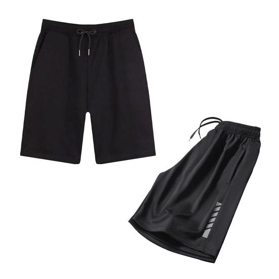 Mid-Rise Elastic Waistband Drawstring Pockets Men Shorts Outdoor Fitness Ice Silk Short Pants