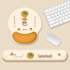 Persimmon Smoothly Cute Round Mouse Pad with Memory Foam Wrist Rest and Stain Resistance
