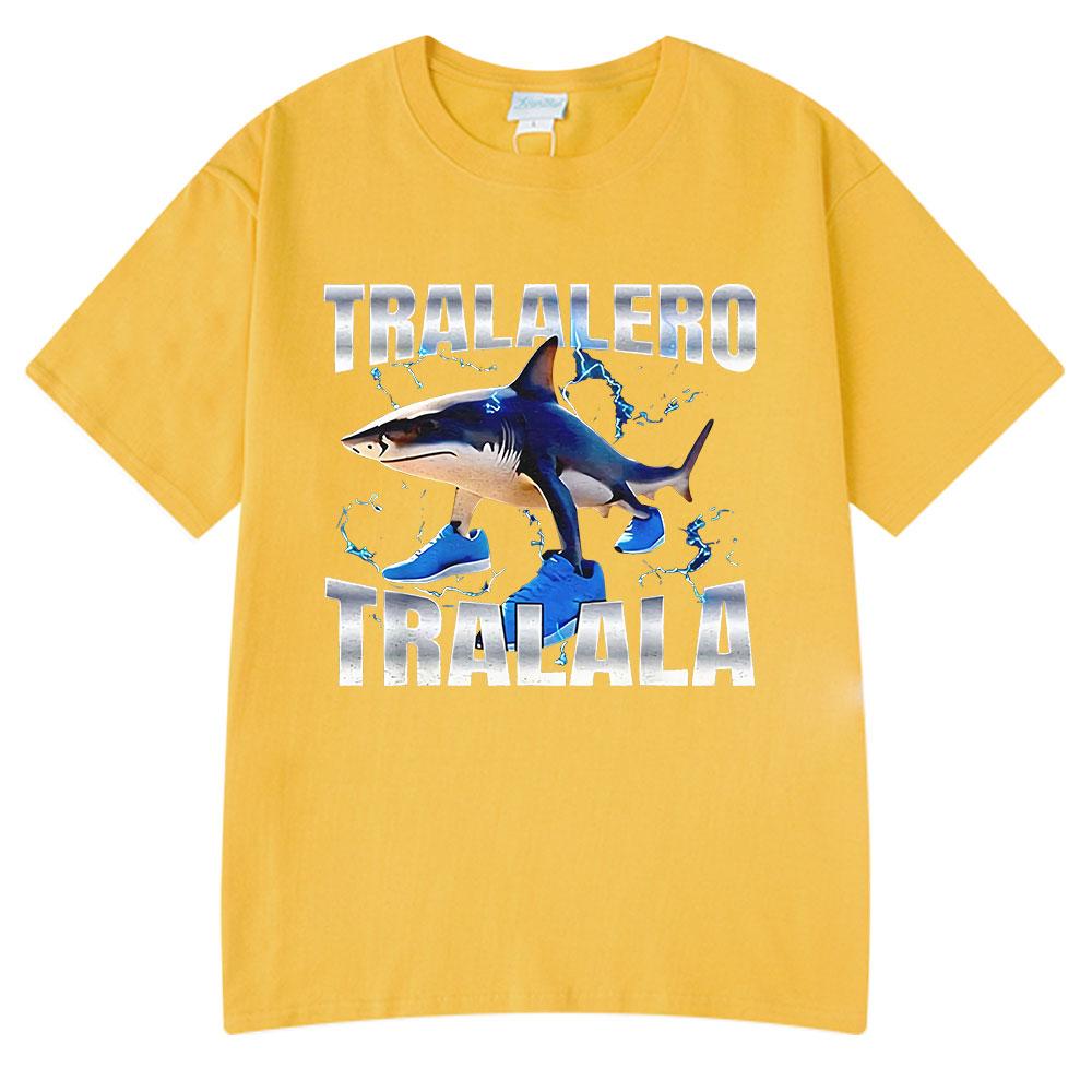 Tralalero Tralala Funny Humor Shark Meme T-shirt Men Women Clothes Fashion Gothic Vintage T-shirts Casual Oversized T Shirt Tops