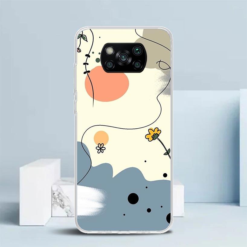 Abstract Women Face Line Phone Case For Xiaomi Poco F7 Ultra X5 X6 X7 Pro M7 Redmi 15C 15 13C 13 12C 12 10C 10 10A 9 9C 9A 9T Co