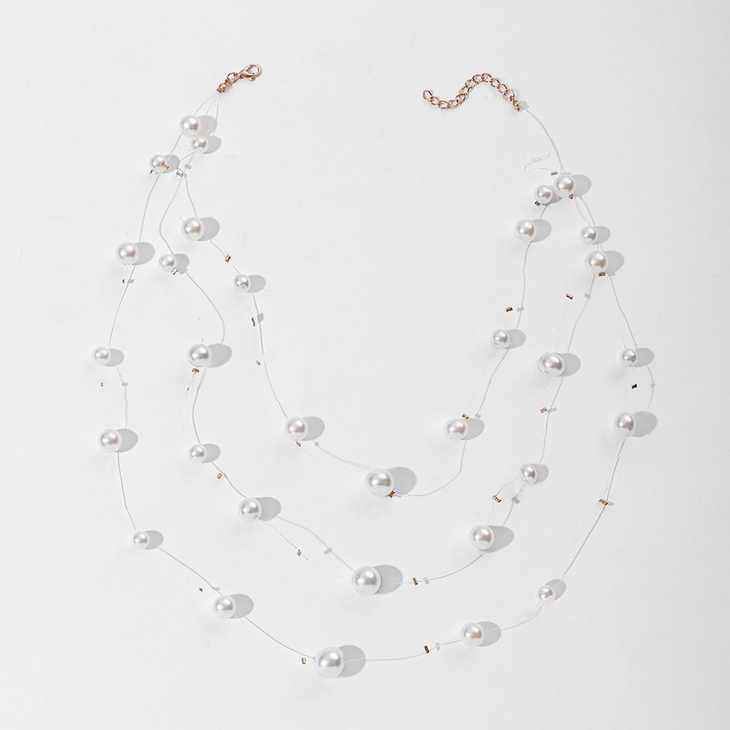 Modern Elegant Multi Layer Pearl Necklace For Women With Geometric Pendant And Style