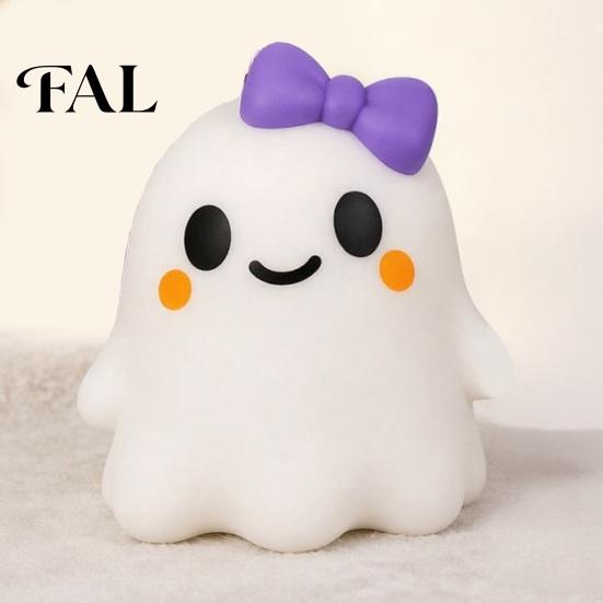 Holiday Party Props Halloween Bow Ghost Squeeze Toy, Stress Relief Cartoon Sensory Soft Toy Stretchy Favors for Adults Kids Gadget