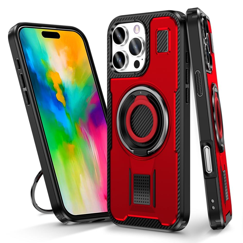 Pouzdro pro Apple iPhone 16 15 14 Plus 13 12 Pro Max s otočným kroužkem na prst a stojánkem, plastové TPU, nárazuvzdorné zadní kryty 2 v 1