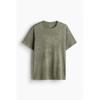 H M dryMove Sport Top kHaki Green Pattern