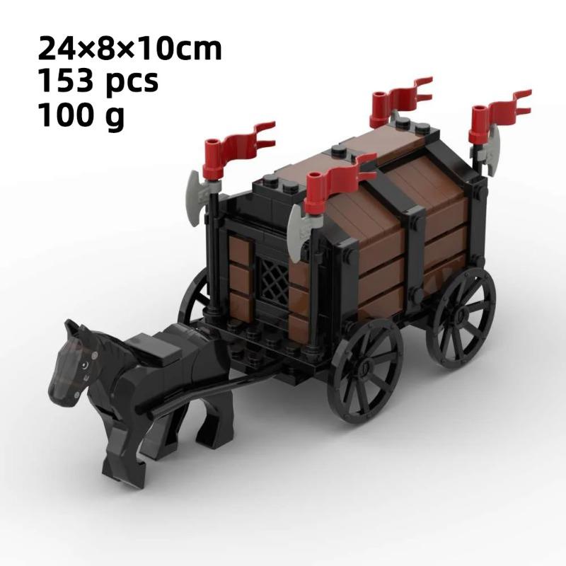 City Creativity DIY Medieval Military Knight Carriage Chariot MOC Model Building Blocks Bricks Educational Children's Toys Gift
