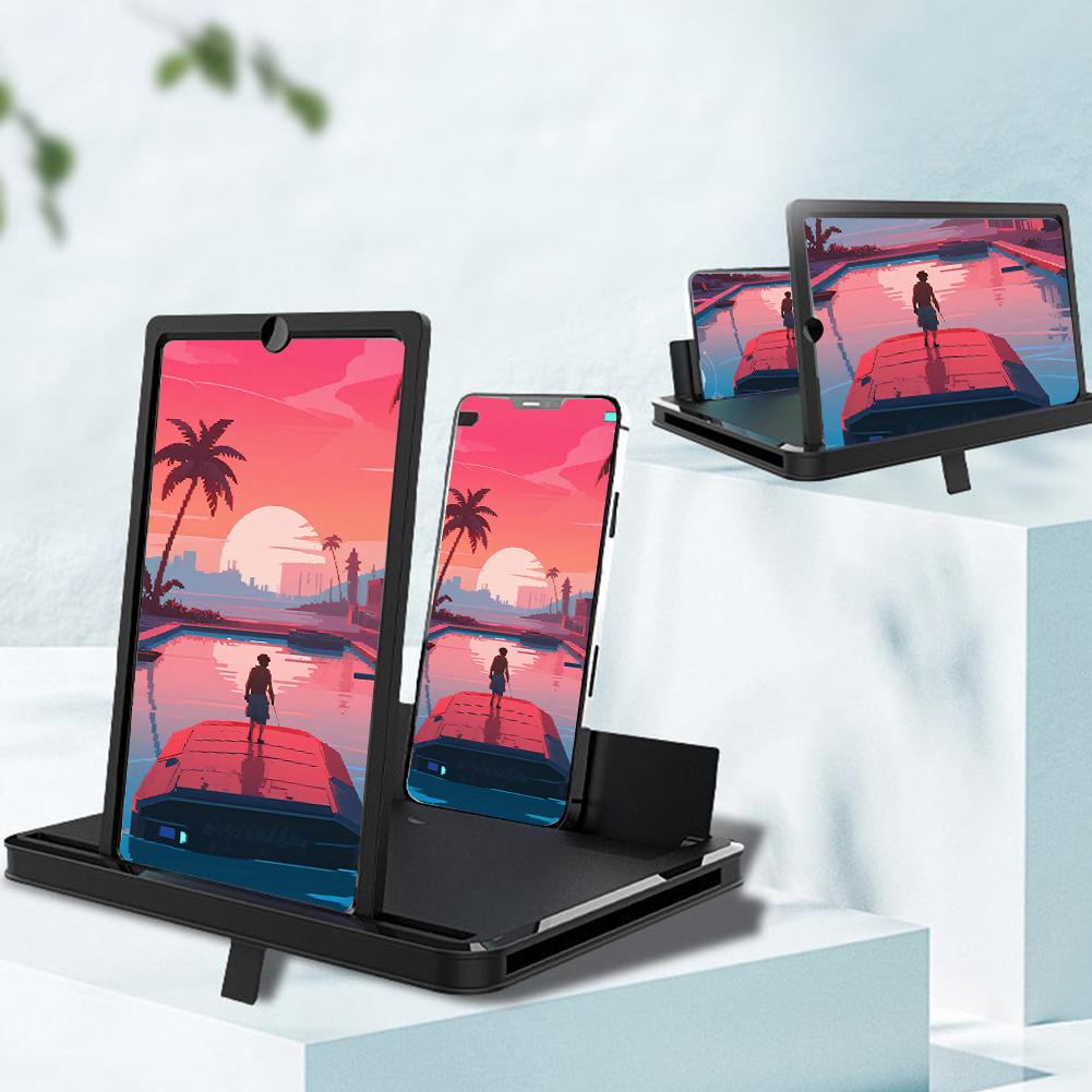 10/12/14 Inch Mobile Phone Screen Amplifier 3D Magnifying Glass Stand Magnifier HD Video Amplifier Phone Stand Bracket
