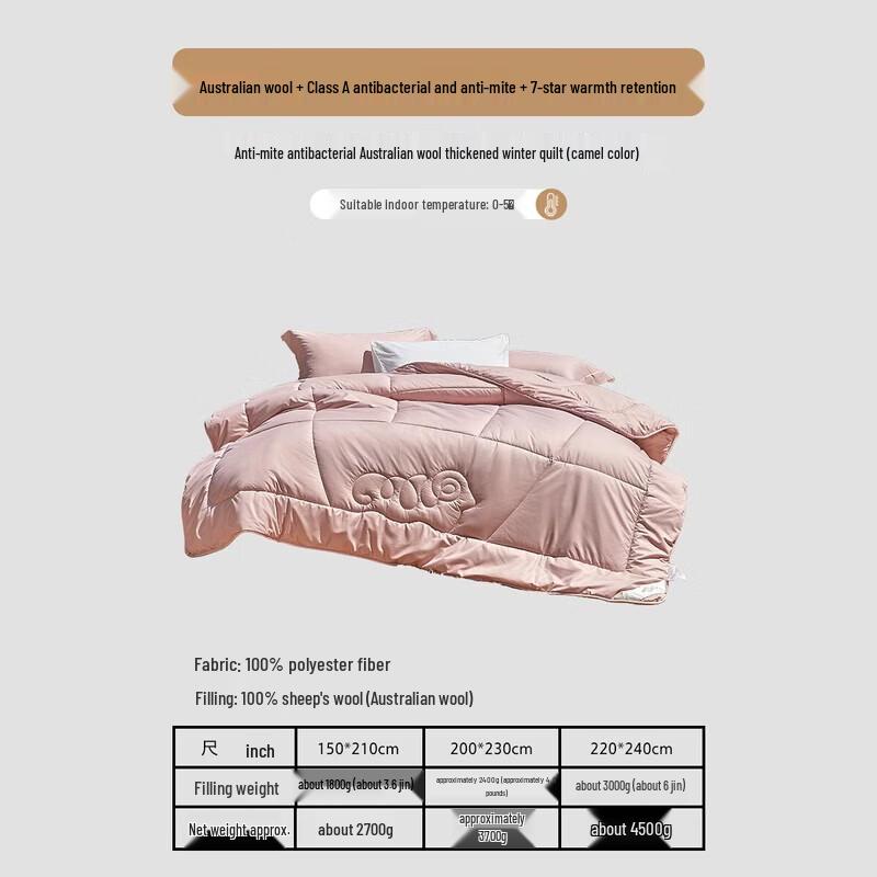 

Mercury Home Textiles Class A Australian Wool Winter Quilt