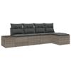 VidaXL Ensemble de 5 Canapés de Jardin avec Coussins Gris en Rattan 3355688