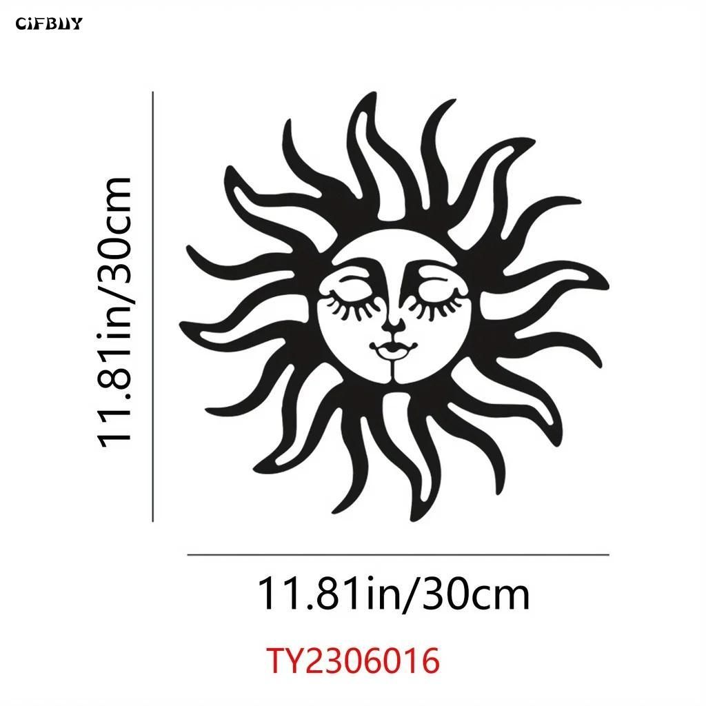 Metal Wall Art Sun and Moon Sculpture Modern Home Decor