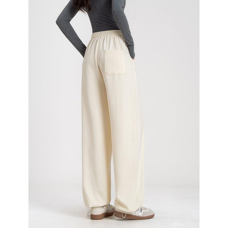 

Off-white scimitar pants, new high-waisted tied feet in autumn and winter, loose casual sweatpants, wide-leg pants for women L