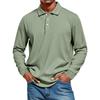 Men's Casual Style Solid Color Loose  Shirt Long-sleeved Top