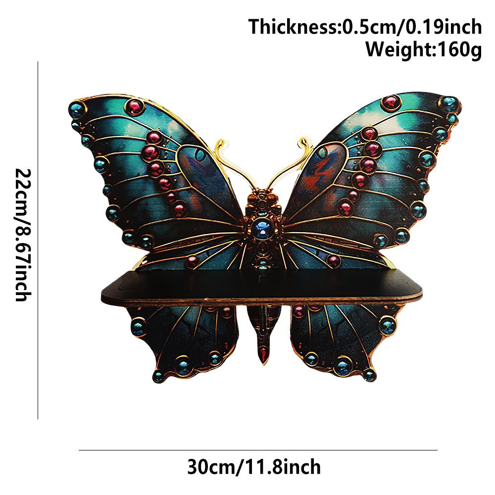 1pc, Bohemian style wall shelf dream butterfly wooden crafts, living room farmhouse bathroom decoration